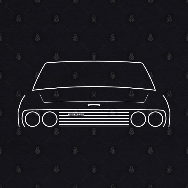 Jensen Interceptor classic car outline graphic (white) by soitwouldseem